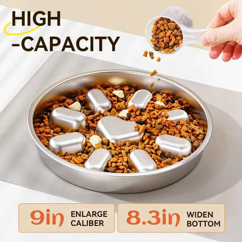 Anti-choking slow feeder bowl for fast eaters