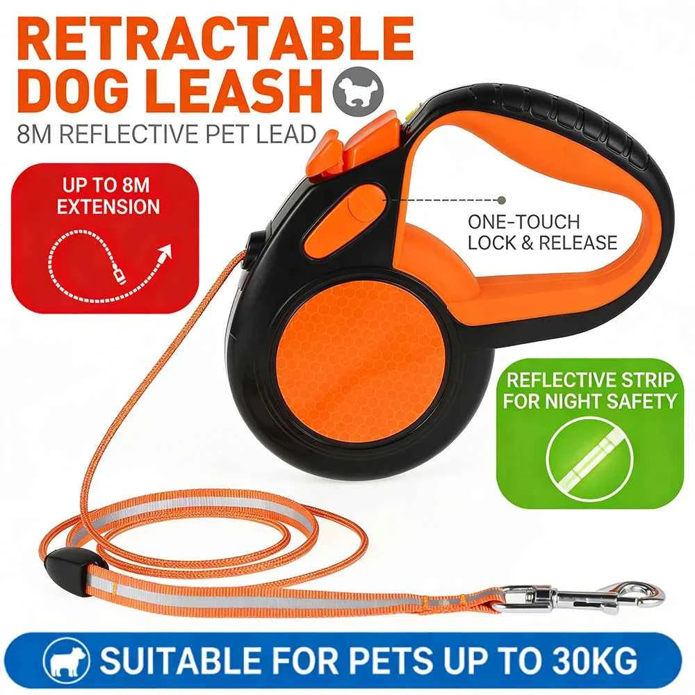 Heavy-Duty Retractable Dog Leash – 8 m