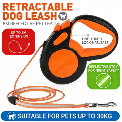 Heavy-Duty Retractable Dog Leash – 8 m