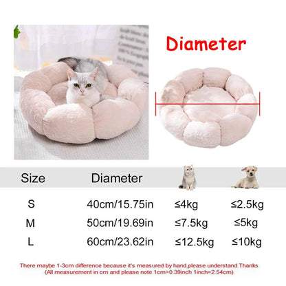 Round Plush Pet Bed – 6 Sizes