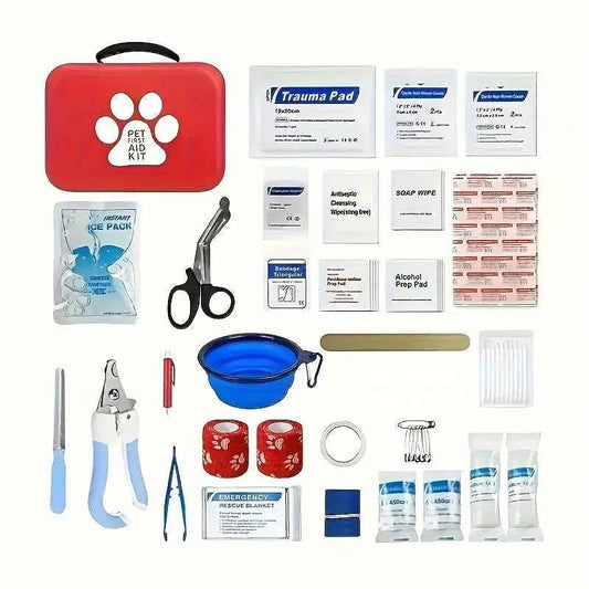 Compact Pet First Aid Kit for Dogs & Cats