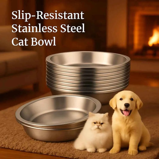 Wide Cat Bowl Set – Slip-Resistant, Whisker-Friendly