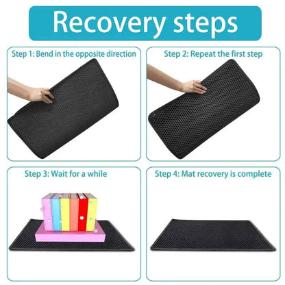 Machine washable cat litter mat