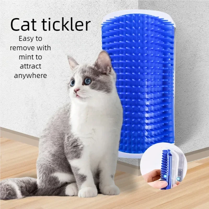 Cat Self-Grooming Corner Brush with Catnip