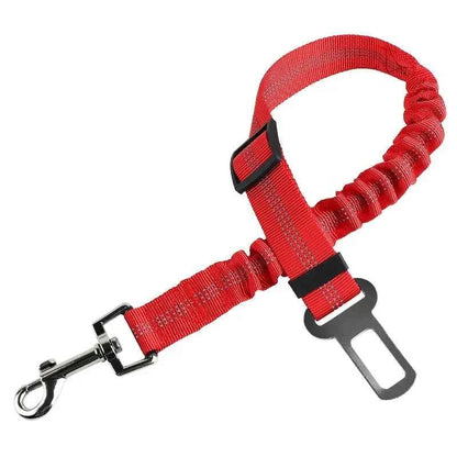 Reflective strip on a dog car seat belt