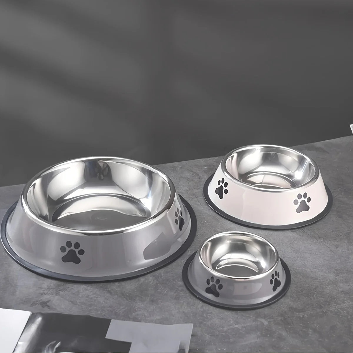 Gamelle en acier inoxydable antidérapante pour chien et chat