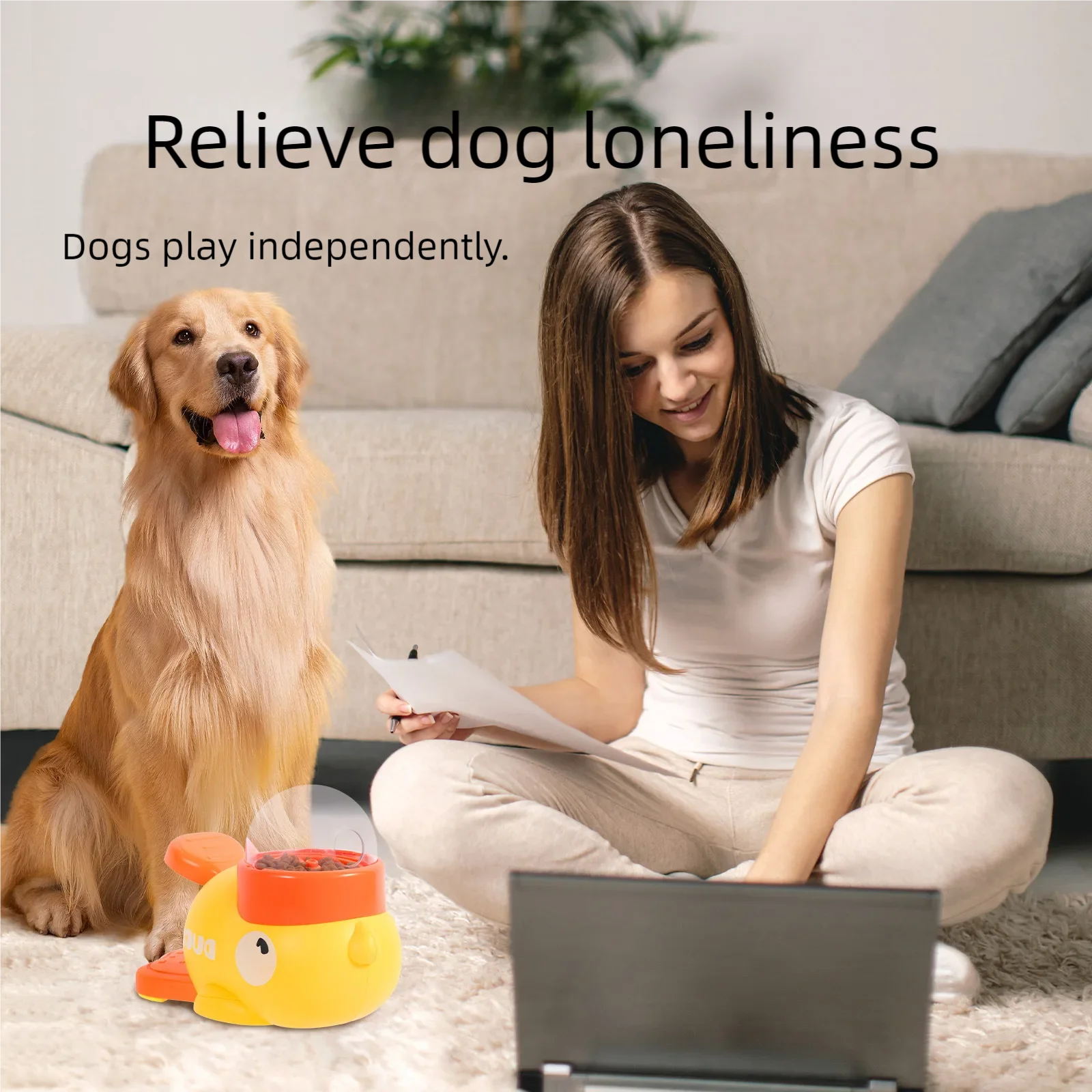 Jouet canard distributeur de friandises pour chien et chat