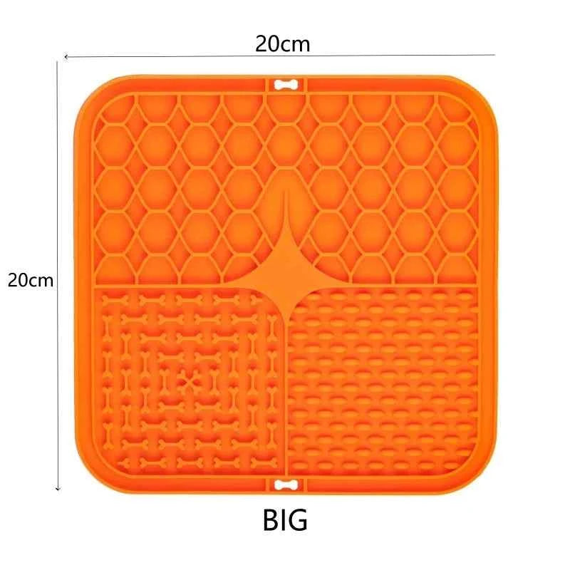 Slow feeder lick mat textured surface