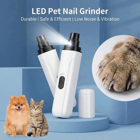 Quiet dog nail grinder with LED light