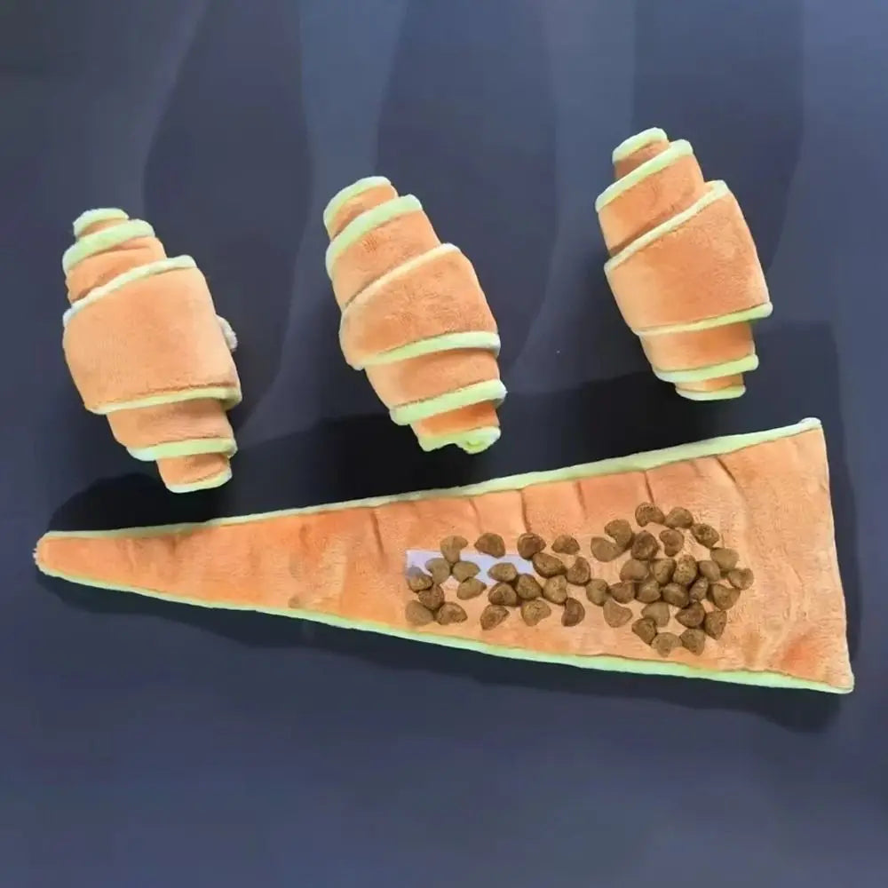 Jouet croissant moelleux à mâcher pour chien